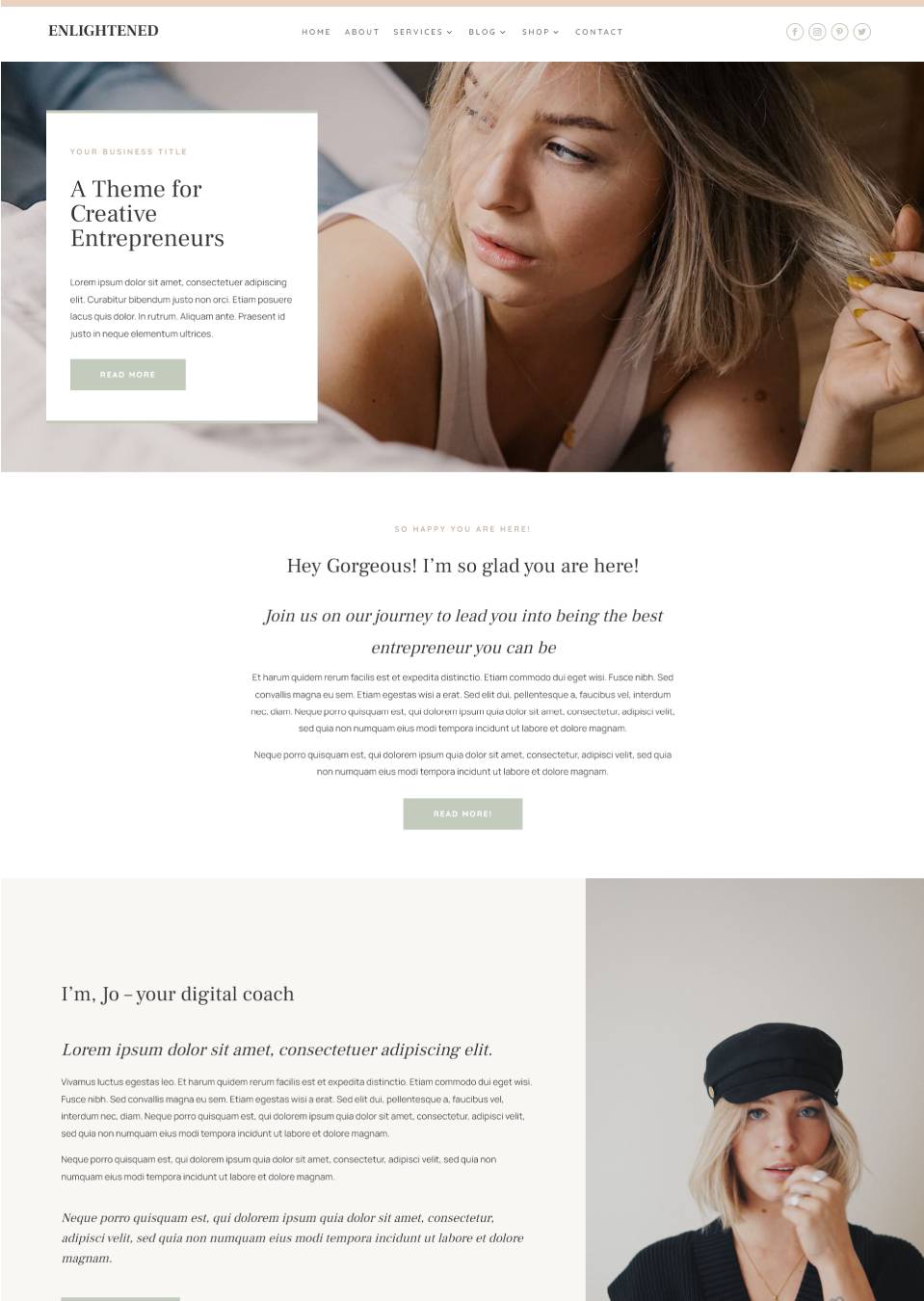 Enlightened Divi Coaching Theme