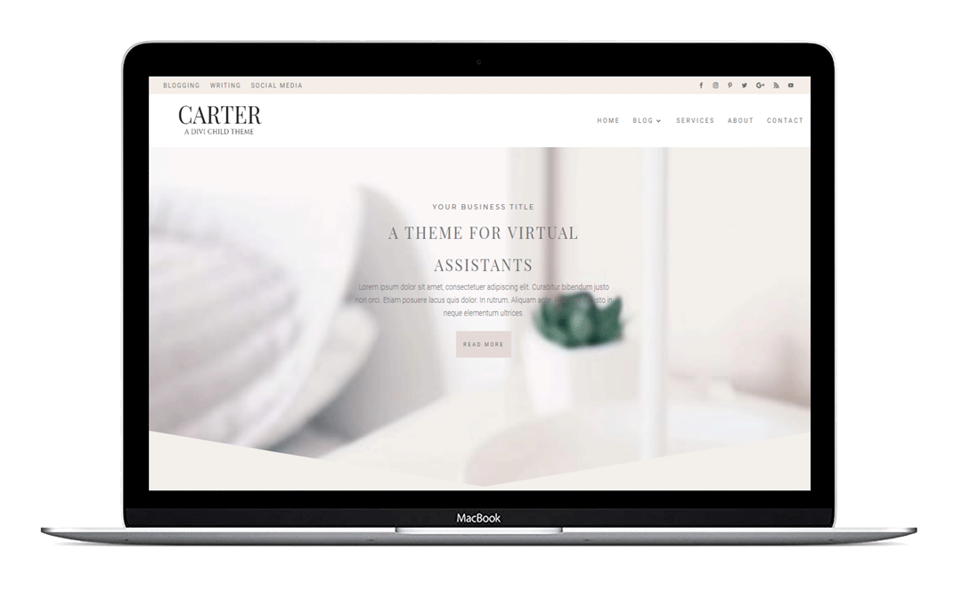  soft and stylish Divi Child Theme built for virtual assistants, coaches and small businesses. Carter is elegant in her simplicity and will undoubtedly grab your readers attention.