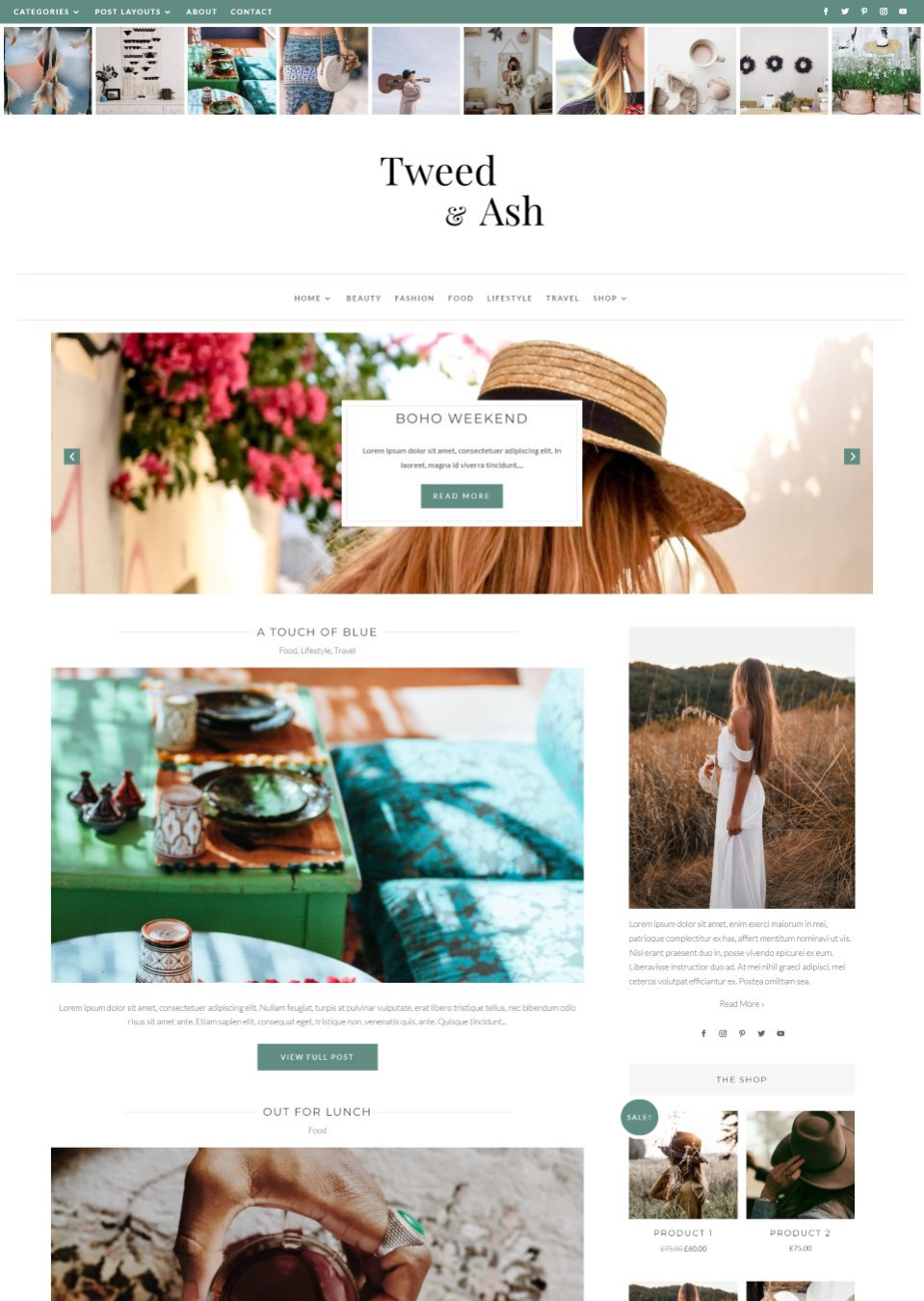 Tweed & Ash - Boho Chic Divi Blog Theme