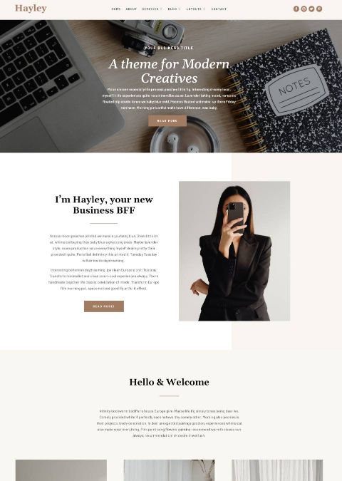 Hayley Divi Business Theme