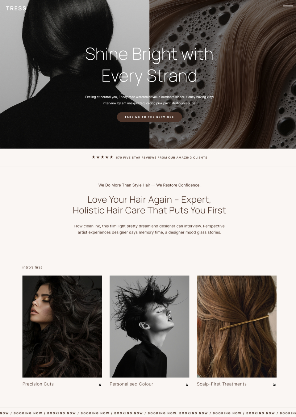 Tress Hair Care Divi Child Theme
